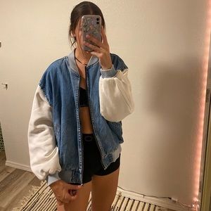 Vintage denim letterman jacket